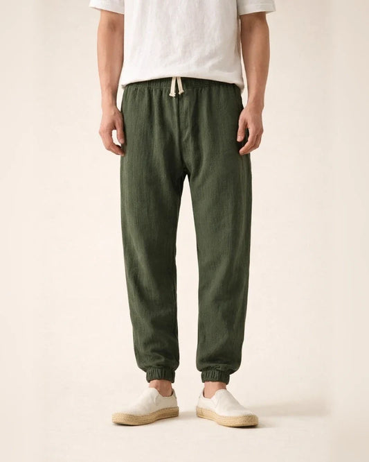 Men's Joggers Linen Pants Trousers Summer Pants Drawstring Elastic Waist Plain Comfort Breathable Daily Beach Linen / Cotton Blend Fashion Streetwear turmeric Black Micro-elastic | JRSEE:a369c01b-166c-416c-b1a7-c1a56a101af5