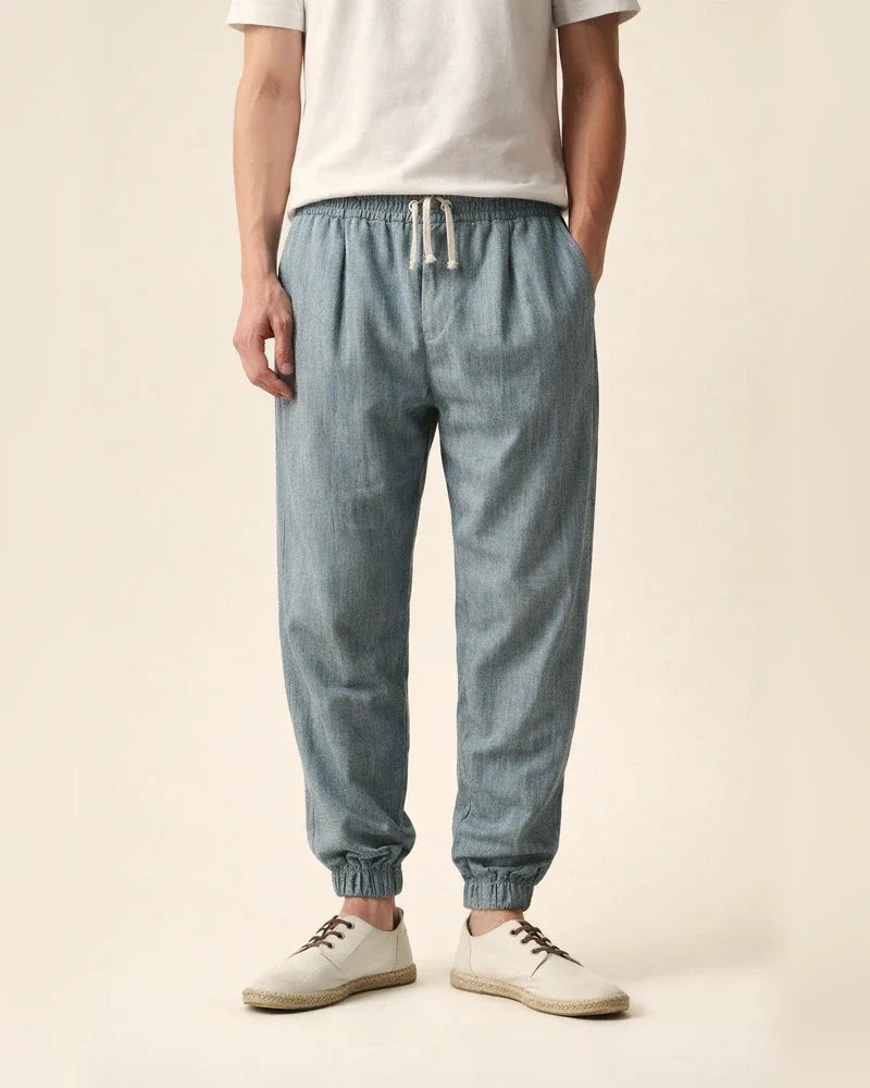 Men's Joggers Linen Pants Trousers Summer Pants Drawstring Elastic Waist Plain Comfort Breathable Daily Beach Linen / Cotton Blend Fashion Streetwear turmeric Black Micro-elastic | JRSEE:c6c547aa-32b6-42f1-9740-20ef2f883693