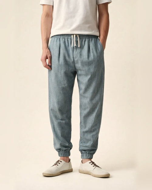 Men's Joggers Linen Pants Trousers Summer Pants Drawstring Elastic Waist Plain Comfort Breathable Daily Beach Linen / Cotton Blend Fashion Streetwear turmeric Black Micro-elastic | JRSEE:c6c547aa-32b6-42f1-9740-20ef2f883693