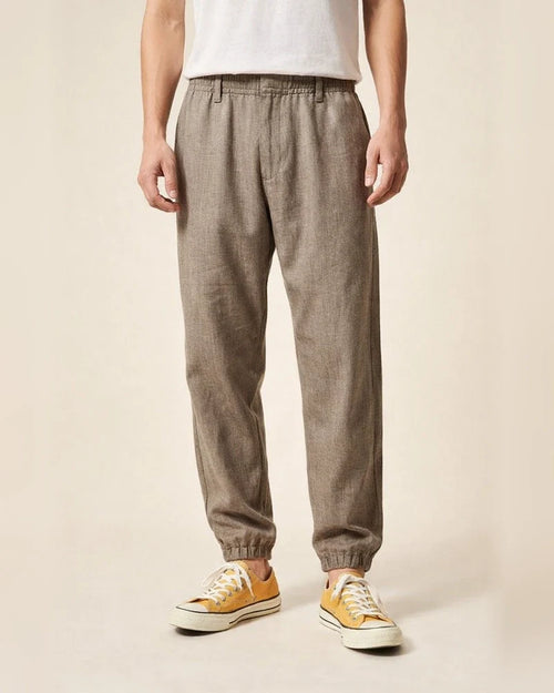 Men's Joggers Linen Pants Trousers Summer Pants Drawstring Elastic Waist Plain Comfort Breathable Daily Beach Linen / Cotton Blend Fashion Streetwear turmeric Black Micro-elastic | JRSEE:8fafb3fc-d27d-49eb-a8ea-71f3ea6740e8