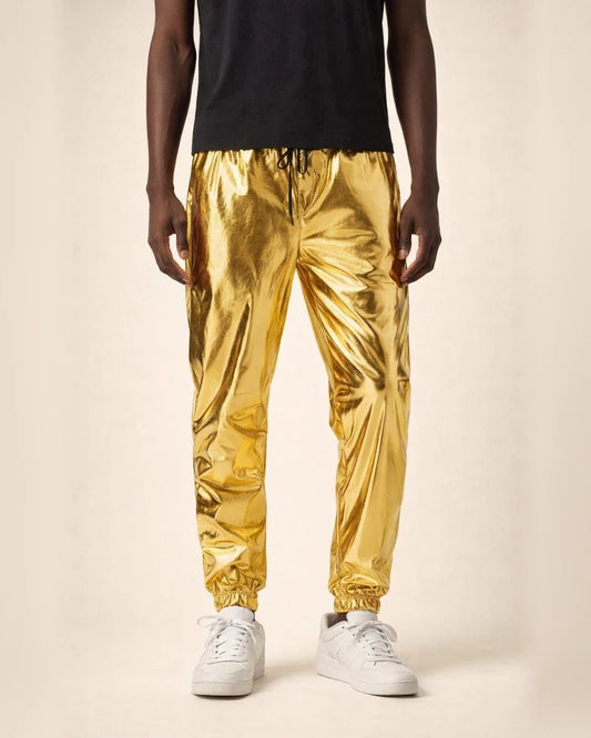 Men's Joggers Trousers Casual Pants Sequin Pants Drawstring Elastic Waist Shiny Metallic Solid Color Full Length Club Nightclub Disco Lights Casual Trousers Loose Fit Black Silver Micro-elastic | JRSEE:1b66fe97-0abf-4ba6-88ed-2252ddd959a6