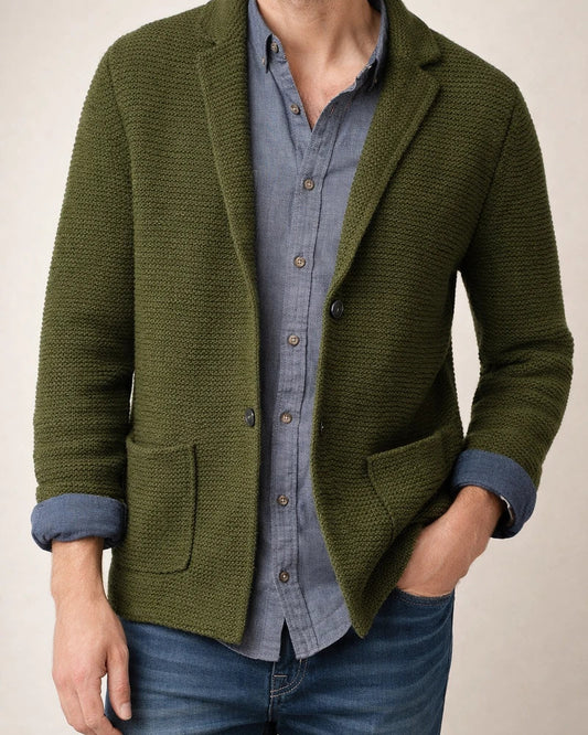 Men's Lapel Solid Color Knitted Cardigan Sweater | JRSEE:d933ec84-6b9d-4c78-b84a-95a9ae56d0af
