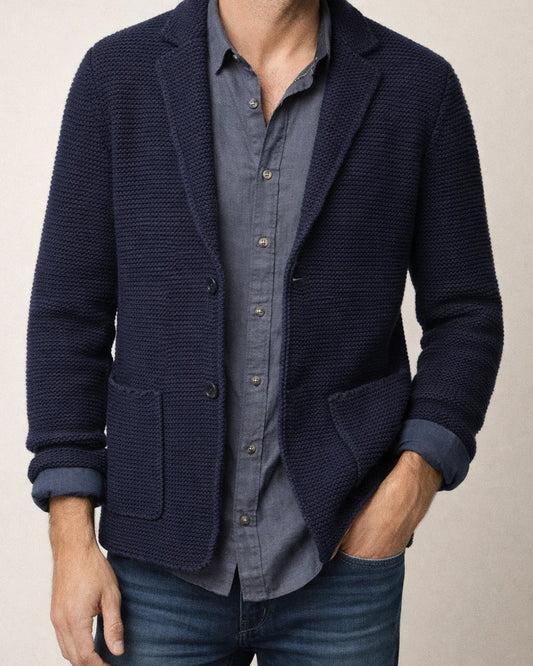 Men's Lapel Solid Color Knitted Cardigan Sweater | JRSEE:5024d83a-484e-4a63-9cd7-ca690a9ed627