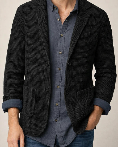 Men's Lapel Solid Color Knitted Cardigan Sweater | JRSEE:1801bbb1-07b1-47f2-adb0-3f2c68db78eb