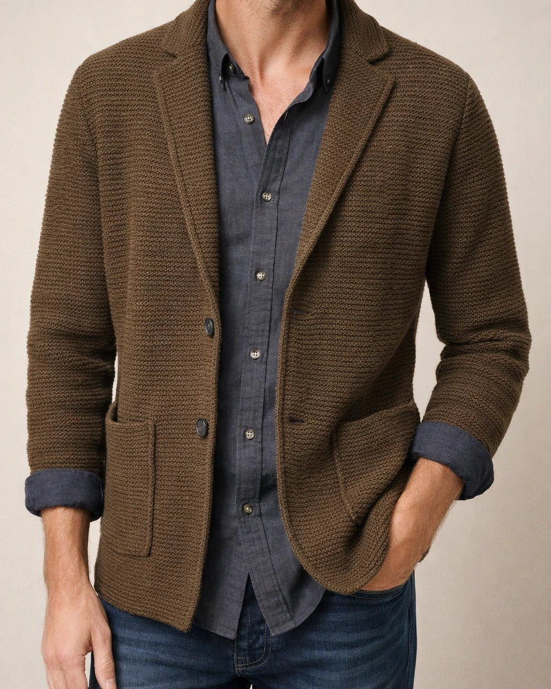 Men's Lapel Solid Color Knitted Cardigan Sweater | JRSEE:7ecd3b26-48ce-4d74-bc38-189b4e2aaf3c
