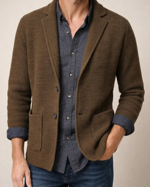 Men's Lapel Solid Color Knitted Cardigan Sweater | JRSEE:7ecd3b26-48ce-4d74-bc38-189b4e2aaf3c