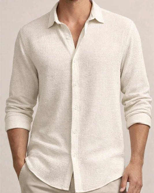 Men's Large Size Solid Color Long Sleeve Shirt Home Casual Fashion Lapel Shirt Top | JRSEE:aab344e0-bcf3-43e3-b31c-ceff957d53e4