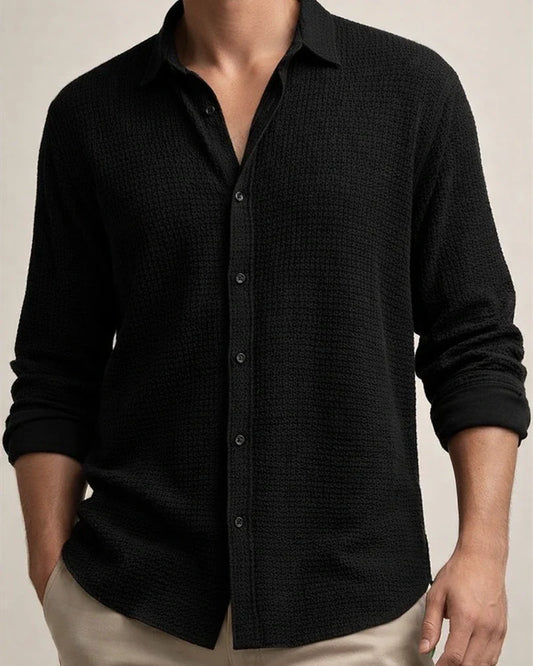 Men's Large Size Solid Color Long Sleeve Shirt Home Casual Fashion Lapel Shirt Top | JRSEE:8f00c662-1eef-4c24-8e51-dc5a857fd05c