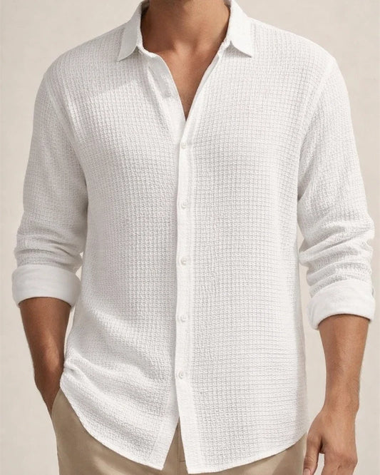 Men's Large Size Solid Color Long Sleeve Shirt Home Casual Fashion Lapel Shirt Top | JRSEE:b344196a-ab9c-4a7e-972d-f422a22b2bc2