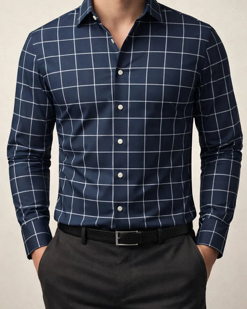 Men’s Lightweight Cardigan-Style Long-Sleeve Shirt with Fashionable Block Print | JRSEE:8087e739-2258-49e8-aefe-940c63abaab7