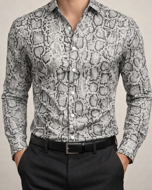 Men’s Lightweight Cardigan-Style Long-Sleeve Shirt with Fashionable Block Print | JRSEE:3480cd5b-b428-4565-a72c-817759ab1571