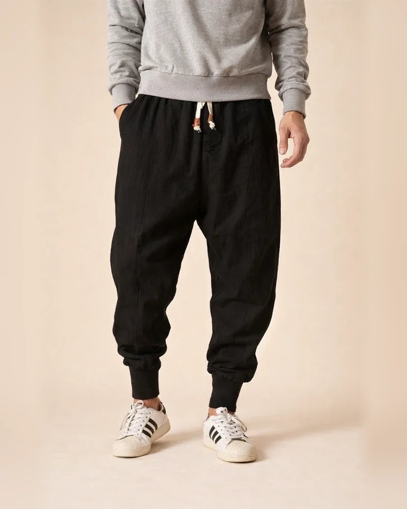 Men's Lightweight Long Pants Elastic Waist Cotton-Linen Blend Casual and Stylish Slim-Fit Harem Pants | JRSEE:4ec07dc7-ea43-470c-8a65-8385f9fbbadc