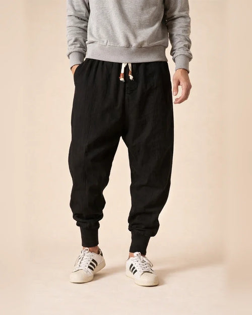 Men's Lightweight Long Pants Elastic Waist Cotton-Linen Blend Casual and Stylish Slim-Fit Harem Pants | JRSEE:4ec07dc7-ea43-470c-8a65-8385f9fbbadc