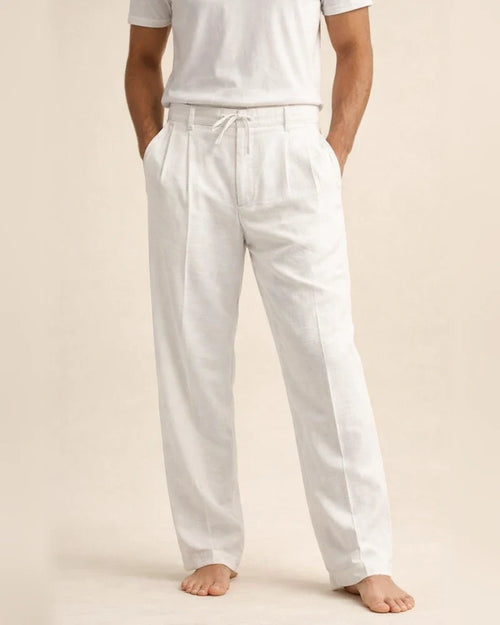 Men's Linen Long Pants Summer Beach Pants Solid Color Casual Vacation Pants | JRSEE:b4e23d72-d60d-49a4-9357-a51dc1418015