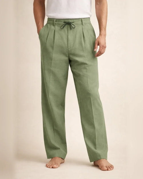 Men's Linen Long Pants Summer Beach Pants Solid Color Casual Vacation Pants | JRSEE:4631a81c-2491-4dd3-8d05-f48f763df5be