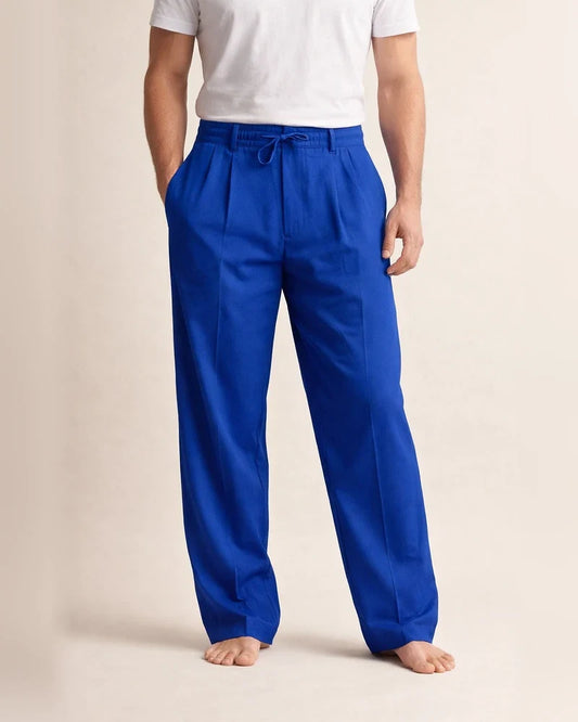 Men's Linen Long Pants Summer Beach Pants Solid Color Casual Vacation Pants | JRSEE:72b91d12-d830-41ca-82f5-635aab7d469c