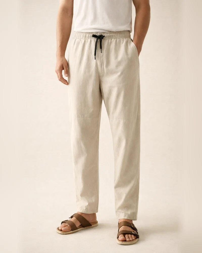 Men's Linen Pants Drawstring Lightweight Pants / Trousers Linen Pants White Black Green Summer Winter Sports Activewear Micro-elastic Loose Fit / Casual / Athleisure | JRSEE:0e87909f-e4cf-42c4-99fc-9ef46c42a024