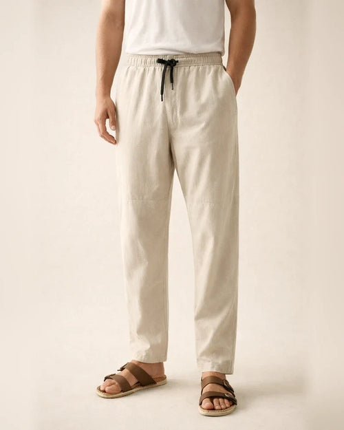 Men's Linen Pants Drawstring Lightweight Pants / Trousers Linen Pants White Black Green Summer Winter Sports Activewear Micro-elastic Loose Fit / Casual / Athleisure | JRSEE:0e87909f-e4cf-42c4-99fc-9ef46c42a024
