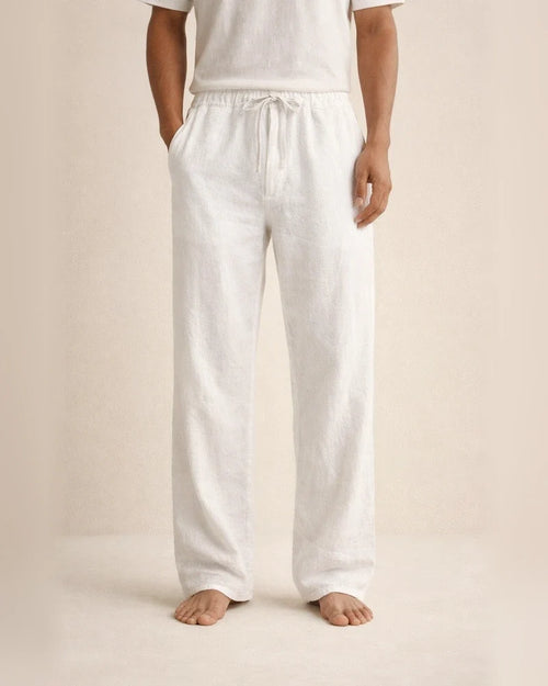 Men's Linen Pants Solid Color Casual Pants Fashion Straight-Leg Trousers Baggy Pants With Pockets Drawstring Elastic Waist Design Beach Pants Daily Yoga Cotton Blend Comfort Soft Mid Waist Green White | JRSEE:fc29cc2f-b222-471f-a93f-4c0d45baf5df
