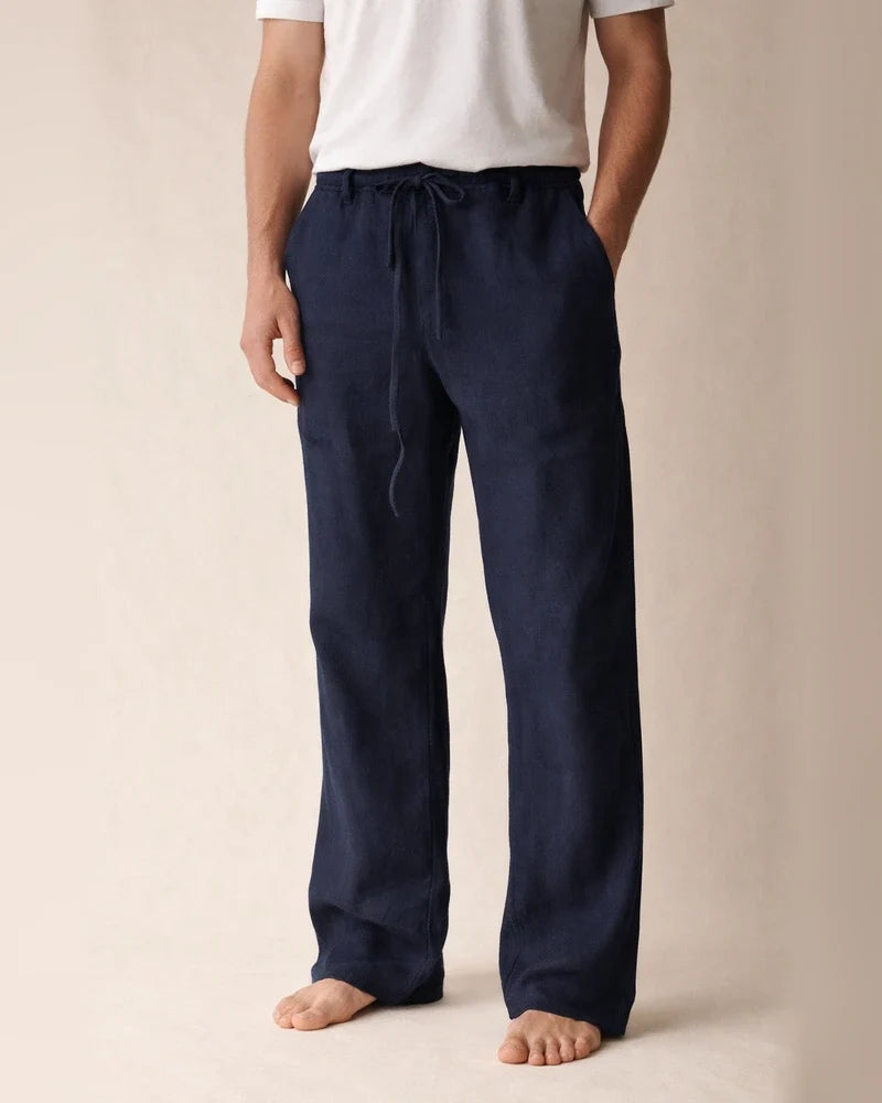 Men's Linen Pants Solid Color Casual Pants Fashion Straight-Leg Trousers Baggy Pants With Pockets Drawstring Elastic Waist Design Beach Pants Daily Yoga Cotton Blend Comfort Soft Mid Waist Green White | JRSEE:023fe086-090e-48e9-80f6-1980ddc8ab52
