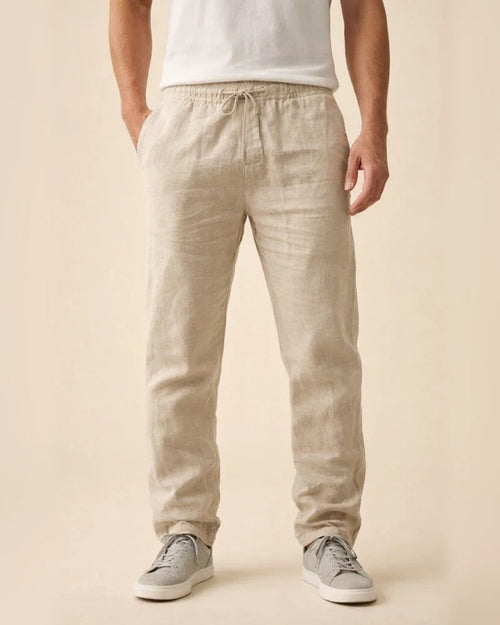 Men's Linen Pants Trousers Beach Pants Pocket Drawstring Elastic Waistband Plain Comfort Breathable Daily Stylish Hip Hop Dark Khaki Light Khaki Micro-elastic | JRSEE:8663913b-65a2-47f4-90db-db31342f38e4