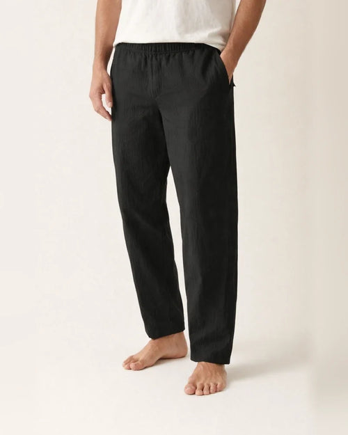 Men's Linen Pants Trousers Summer Pants Beach Pants Drawstring Elastic Waist Plain Comfort Breathable Outdoor Daily Going out Linen / Cotton Blend Fashion Streetwear Black White | JRSEE:90aeb86b-e965-4dcf-aab9-5bbced288a4a