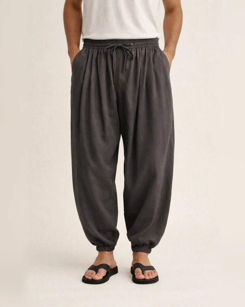 Men's Linen Pants Trousers Summer Pants Beach Pants Drawstring Elastic Waist Plain Comfort Breathable Casual Daily Holiday Linen / Cotton Blend Streetwear Designer Black Army Green | JRSEE:e2665881-c134-455c-a900-92773292b12c