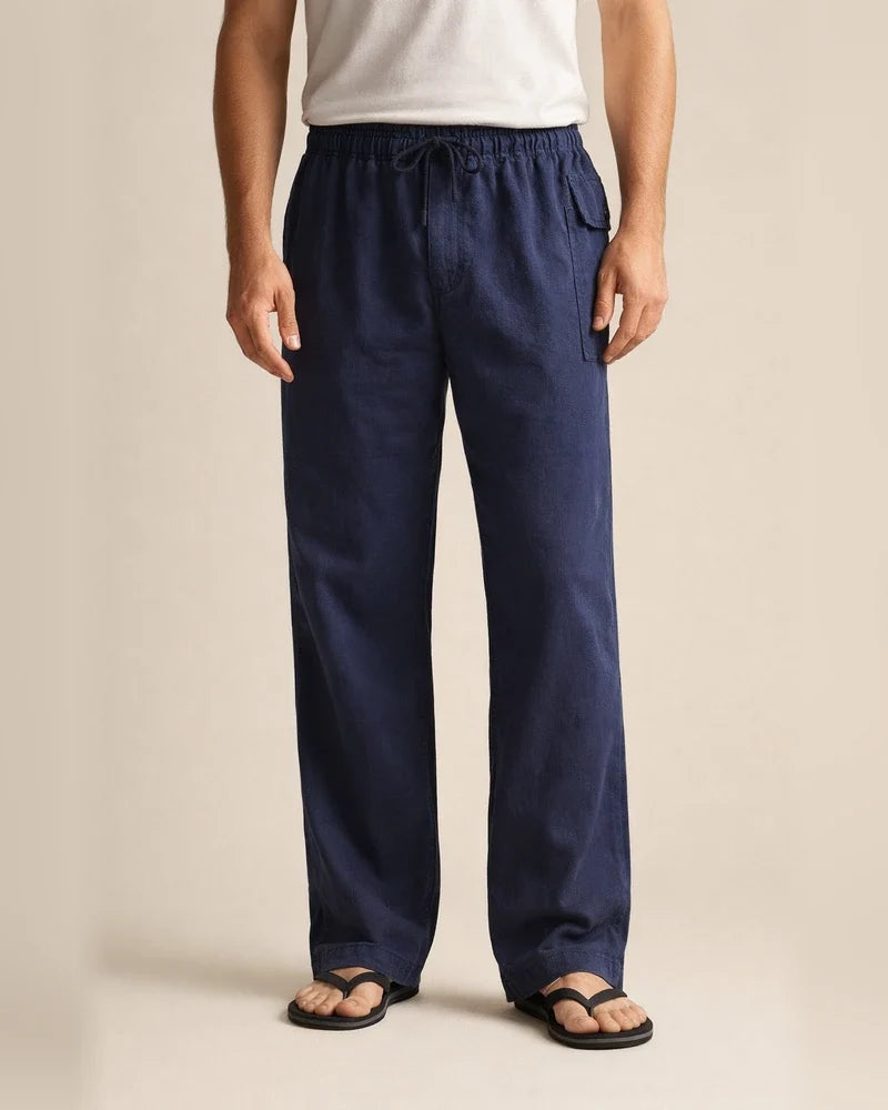Men's Linen Pants Trousers Summer Pants Beach Pants Pocket Drawstring Elastic Waistband Plain Comfort Breathable Full Length Daily Streetwear Linen / Cotton Blend Fashion Casual / Sporty Loose Fit | JRSEE:113f4591-703b-4e2a-a131-adb647f4a3ef