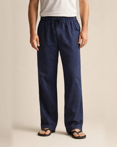 Men's Linen Pants Trousers Summer Pants Beach Pants Pocket Drawstring Elastic Waistband Plain Comfort Breathable Full Length Daily Streetwear Linen / Cotton Blend Fashion Casual / Sporty Loose Fit | JRSEE:113f4591-703b-4e2a-a131-adb647f4a3ef