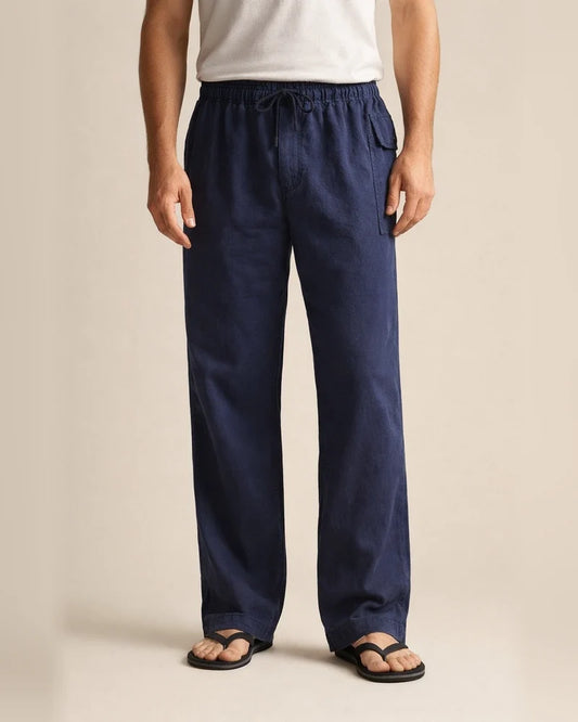 Men's Linen Pants Trousers Summer Pants Beach Pants Pocket Drawstring Elastic Waistband Plain Comfort Breathable Full Length Daily Streetwear Linen / Cotton Blend Fashion Casual / Sporty Loose Fit | JRSEE:113f4591-703b-4e2a-a131-adb647f4a3ef
