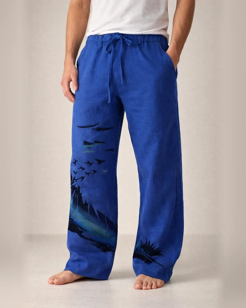 Men's Linen Pants Trousers Summer Pants Beach Pants Pocket Drawstring Elastic Waist Feather Breathable Lightweight Full Length Casual Daily Linen / Cotton Blend Casual Trousers White Yellow | JRSEE:5ecc2e57-0b02-489c-8b2d-081e258472f5