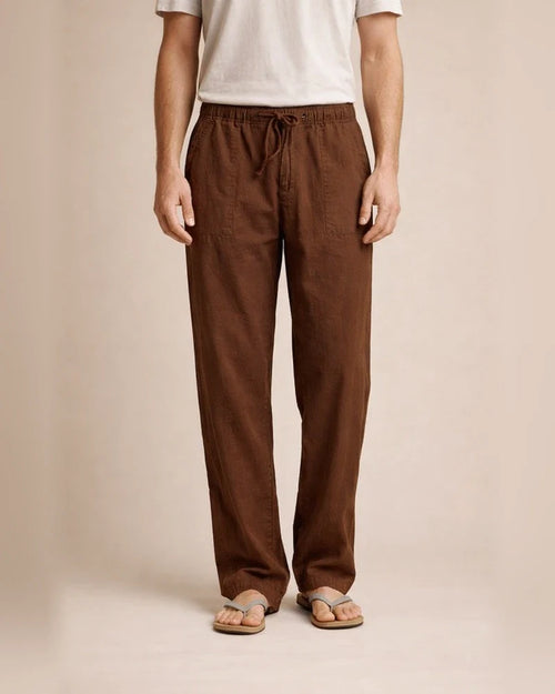 Men's Linen Pants Trousers Summer Pants Beach Pants Pocket Drawstring Elastic Waistband Plain Comfort Breathable Full Length Daily Streetwear Linen / Cotton Blend Fashion Casual / Sporty Loose Fit | JRSEE:fe78c761-e014-48a9-9b3b-f46531db14da