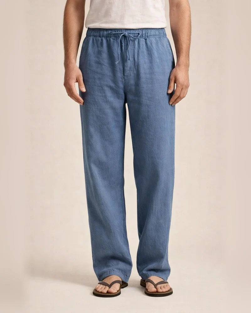Men's Linen Pants Trousers Summer Pants Beach Pants Pocket Drawstring Elastic Waistband Plain Comfort Breathable Full Length Daily Streetwear Linen / Cotton Blend Fashion Casual / Sporty Loose Fit | JRSEE:3434403a-9f90-4034-ab60-ac9c6d804b08