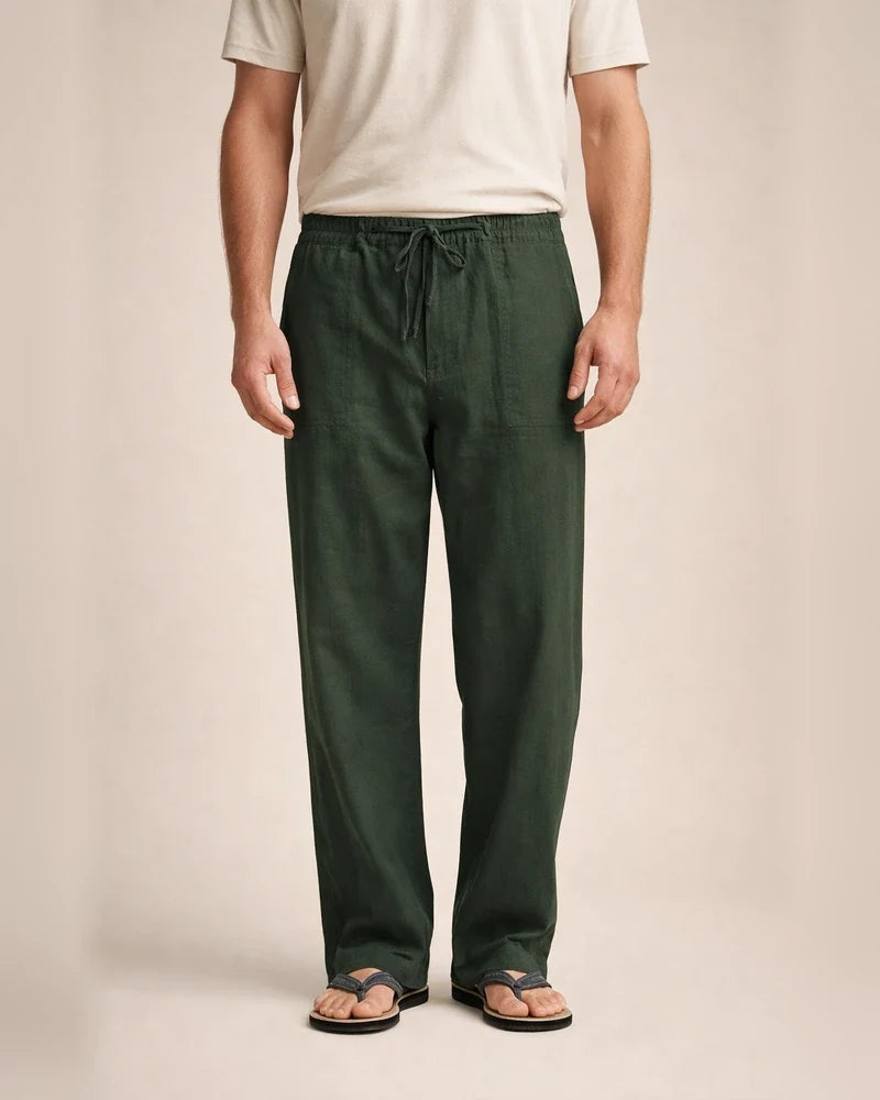 Men's Linen Pants Trousers Summer Pants Beach Pants Pocket Drawstring Elastic Waistband Plain Comfort Breathable Full Length Daily Streetwear Linen / Cotton Blend Fashion Casual / Sporty Loose Fit | JRSEE:46cb40e6-c500-4c37-b01d-b8b609f558a3