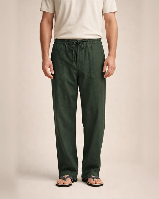 Men's Linen Pants Trousers Summer Pants Beach Pants Pocket Drawstring Elastic Waistband Plain Comfort Breathable Full Length Daily Streetwear Linen / Cotton Blend Fashion Casual / Sporty Loose Fit | JRSEE:46cb40e6-c500-4c37-b01d-b8b609f558a3