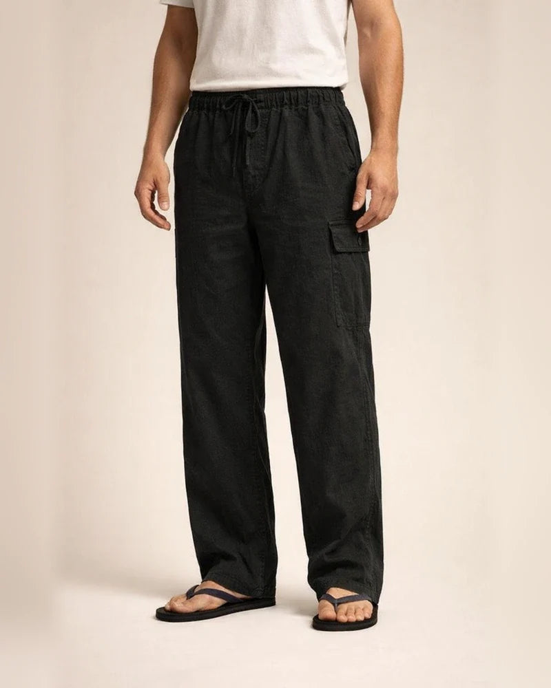 Men's Linen Pants Trousers Summer Pants Beach Pants Pocket Drawstring Elastic Waistband Plain Comfort Breathable Full Length Daily Streetwear Linen / Cotton Blend Fashion Casual / Sporty Loose Fit | JRSEE:9a2fe397-c30b-4039-b92f-59d18f16806b