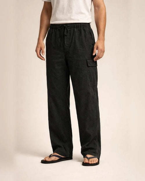 Men's Linen Pants Trousers Summer Pants Beach Pants Pocket Drawstring Elastic Waistband Plain Comfort Breathable Full Length Daily Streetwear Linen / Cotton Blend Fashion Casual / Sporty Loose Fit | JRSEE:9a2fe397-c30b-4039-b92f-59d18f16806b