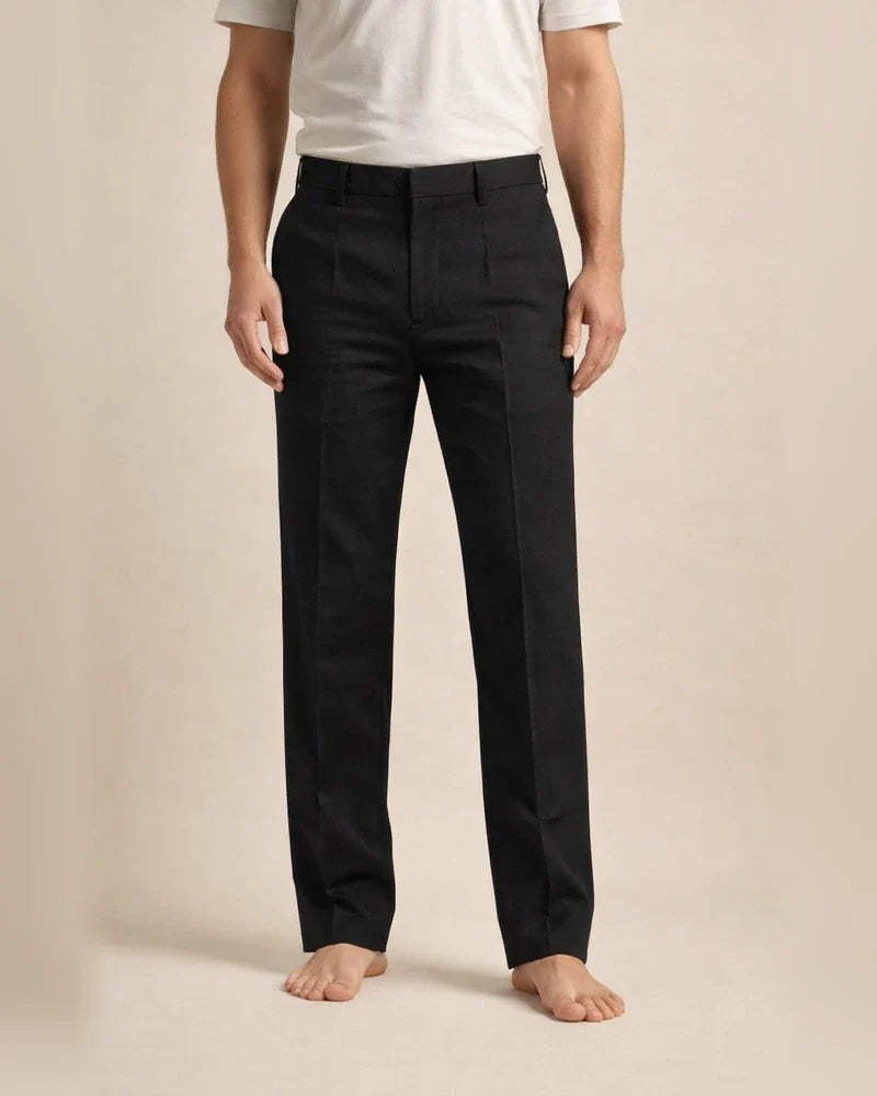 Men's Linen Pants Trousers Summer Pants Beach Pants Straight Leg Plain Comfort Outdoor Casual Daily Linen / Cotton Blend Streetwear Stylish Black White | JRSEE:de6d5e96-710d-49d7-8b26-485b1b3e6ca2