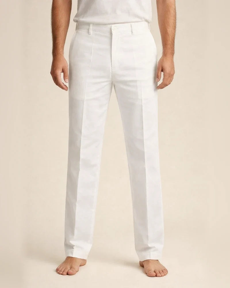Men's Linen Pants Trousers Summer Pants Beach Pants Straight Leg Plain Comfort Outdoor Casual Daily Linen / Cotton Blend Streetwear Stylish Black White | JRSEE:03d56422-6c53-4407-8213-890d6fd4409f