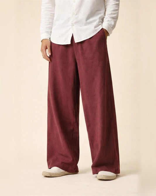 Men's Linen Pants Trousers Summer Pants Beach Pants Wide Leg Flowy Plain Comfort Breathable Full Length Casual Holiday Yoga Linen / Cotton Blend Fashion Streetwear Loose Fit Black Navy Blue | JRSEE:b1ef60b0-17e6-48b5-bd84-ea67c53c3280