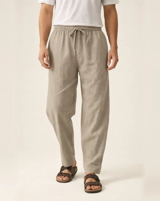 Men's Linen Pants Trousers Summer Pants Pocket Plain Comfort Breathable Outdoor Daily Going out Linen / Cotton Blend Fashion Casual Black White | JRSEE:7c164565-320c-4242-9433-478be5acb696