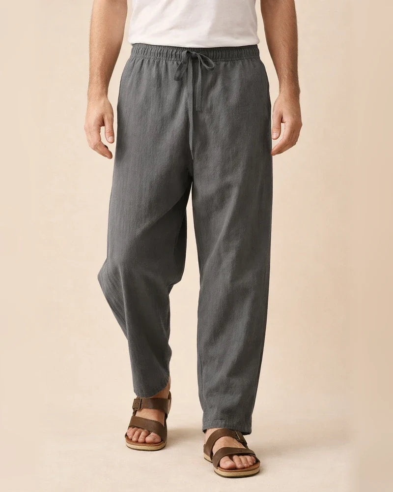 Men's Linen Pants Trousers Summer Pants Pocket Plain Comfort Breathable Outdoor Daily Going out Linen / Cotton Blend Fashion Casual Black White | JRSEE:50796b8f-f523-41c7-a75f-1d0c2680898b