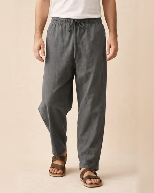 Men's Linen Pants Trousers Summer Pants Pocket Plain Comfort Breathable Outdoor Daily Going out Linen / Cotton Blend Fashion Casual Black White | JRSEE:50796b8f-f523-41c7-a75f-1d0c2680898b