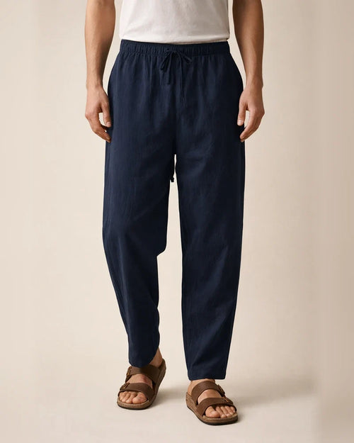 Men's Linen Pants Trousers Summer Pants Pocket Plain Comfort Breathable Outdoor Daily Going out Linen / Cotton Blend Fashion Casual Black White | JRSEE:fc27222e-1839-42e3-b993-a5802ab5dab3