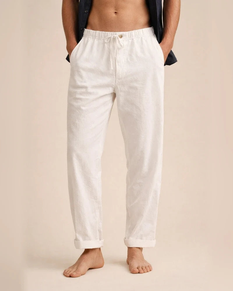 Men's Linen Pants Yoga Beach Loose Casual Summer Waist Drawstring Loose Pants | JRSEE:f031b131-ccb6-425c-aba5-63b3709ca55b