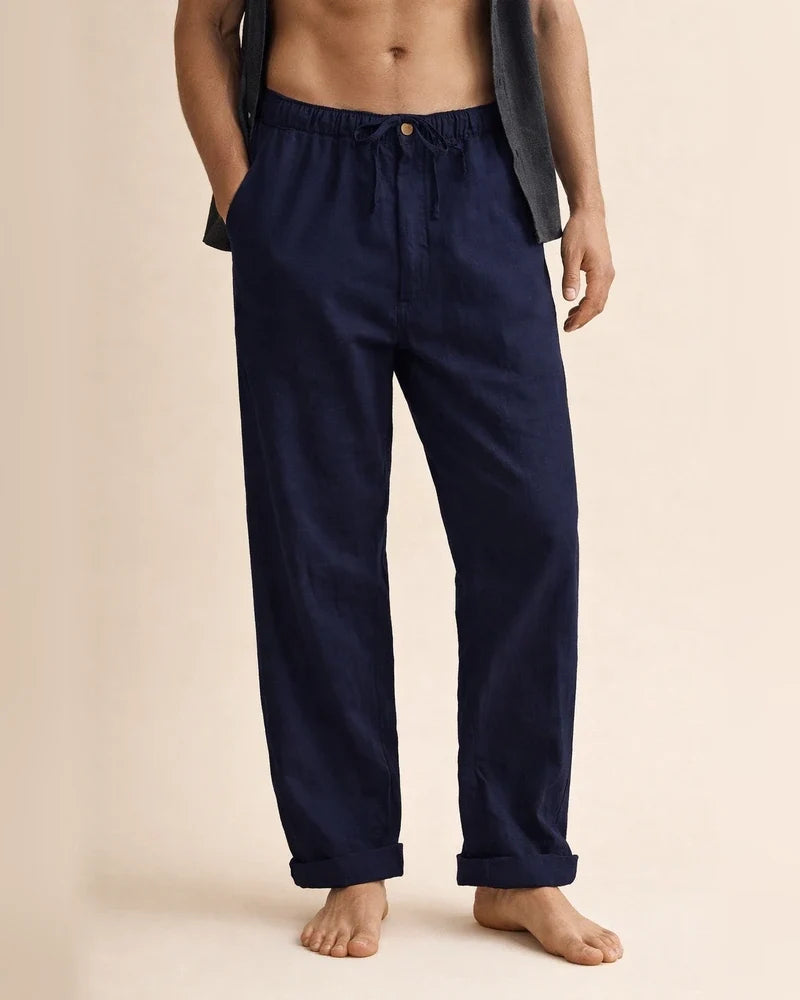 Men's Linen Pants Yoga Beach Loose Casual Summer Waist Drawstring Loose Pants | JRSEE:560f5a39-f547-4fd2-b3ba-9e86f260d26f