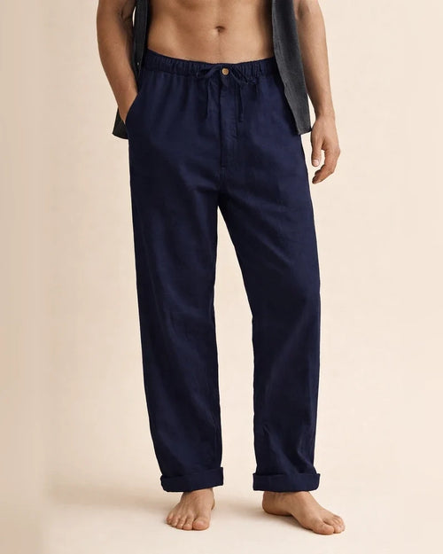 Men's Linen Pants Yoga Beach Loose Casual Summer Waist Drawstring Loose Pants | JRSEE:560f5a39-f547-4fd2-b3ba-9e86f260d26f