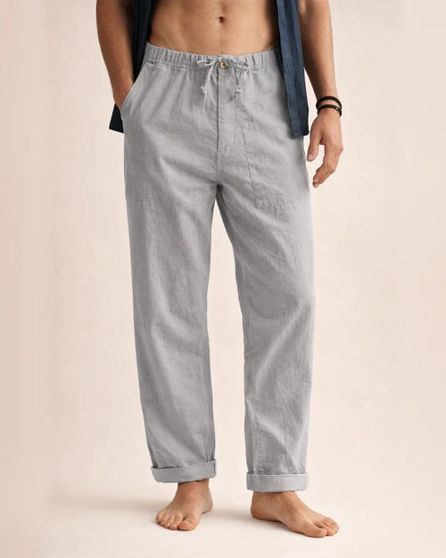 Men's Linen Pants Yoga Beach Loose Casual Summer Waist Drawstring Loose Pants | JRSEE:dc82e937-39b0-4b34-8ead-ca3feceab534