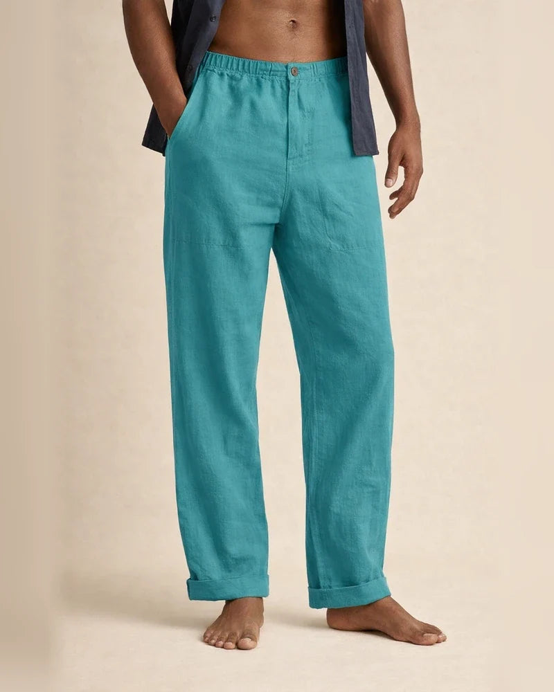 Men's Linen Pants Yoga Beach Loose Casual Summer Waist Drawstring Loose Pants | JRSEE:e3e6be3e-9300-4f04-9c1e-c09f341d1943