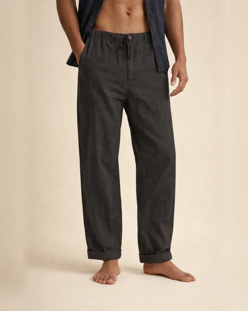Men's Linen Pants Yoga Beach Loose Casual Summer Waist Drawstring Loose Pants | JRSEE:16160c91-7eaa-4c1d-9492-17e604e2a50e